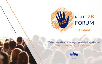 Po&nbsp;raz 3. PIHRB patronem merytorycznym ELSA Right2B Forum