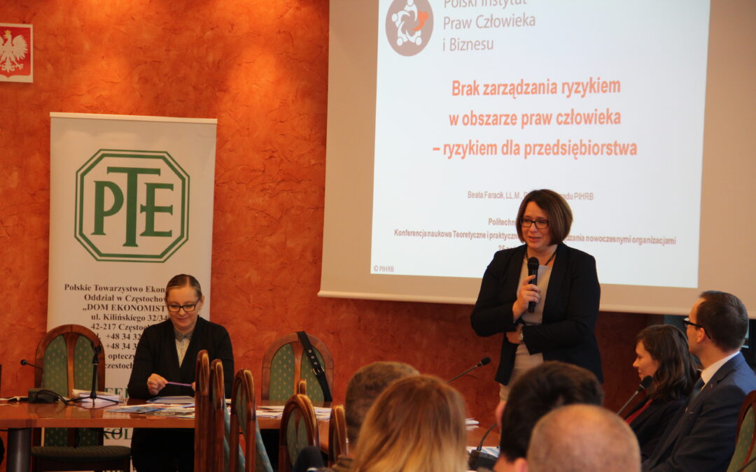 PIHRB o&nbsp;zarządzaniu ryzykiem w&nbsp;obszarze praw człowieka na&nbsp;Politechnice Częstochowskiej, 25 października 2018