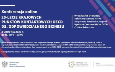 Wiceprezes PIHRB wśród panelistów Konferencji z&nbsp;okazji 20-lecia Sieci KPK OECD