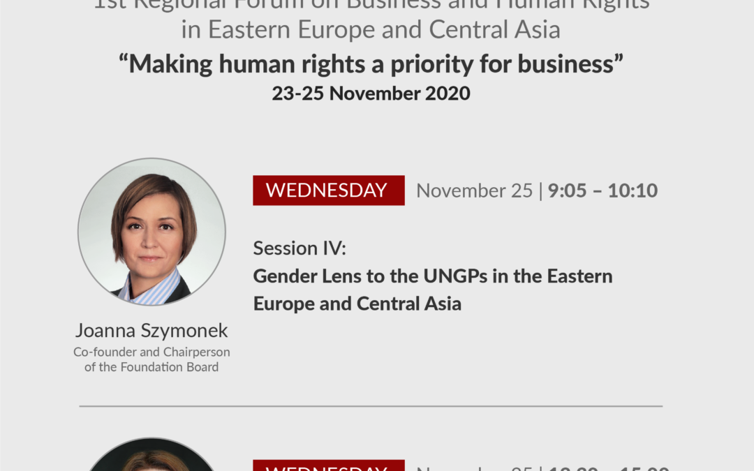 PIHRB na&nbsp;1st Regional Forum on&nbsp;Business and Human Rights in&nbsp;Eastern Europe and Central Asia