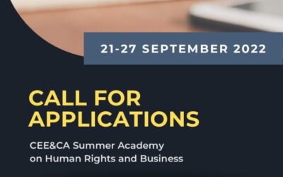 Registration for the first CEE&CA Summer Academy on Human Rights & Business is now COMPLETED!