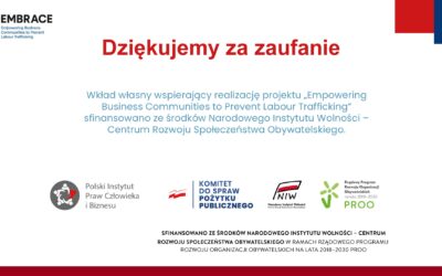 Polski Instytut Praw Człowieka i Biznesu | Otrzymaliśmy środki NIW na wkład własny do projektu EMBRACE Otrzymaliśmy środki NIW na wkład własny do projektu EMBRACE